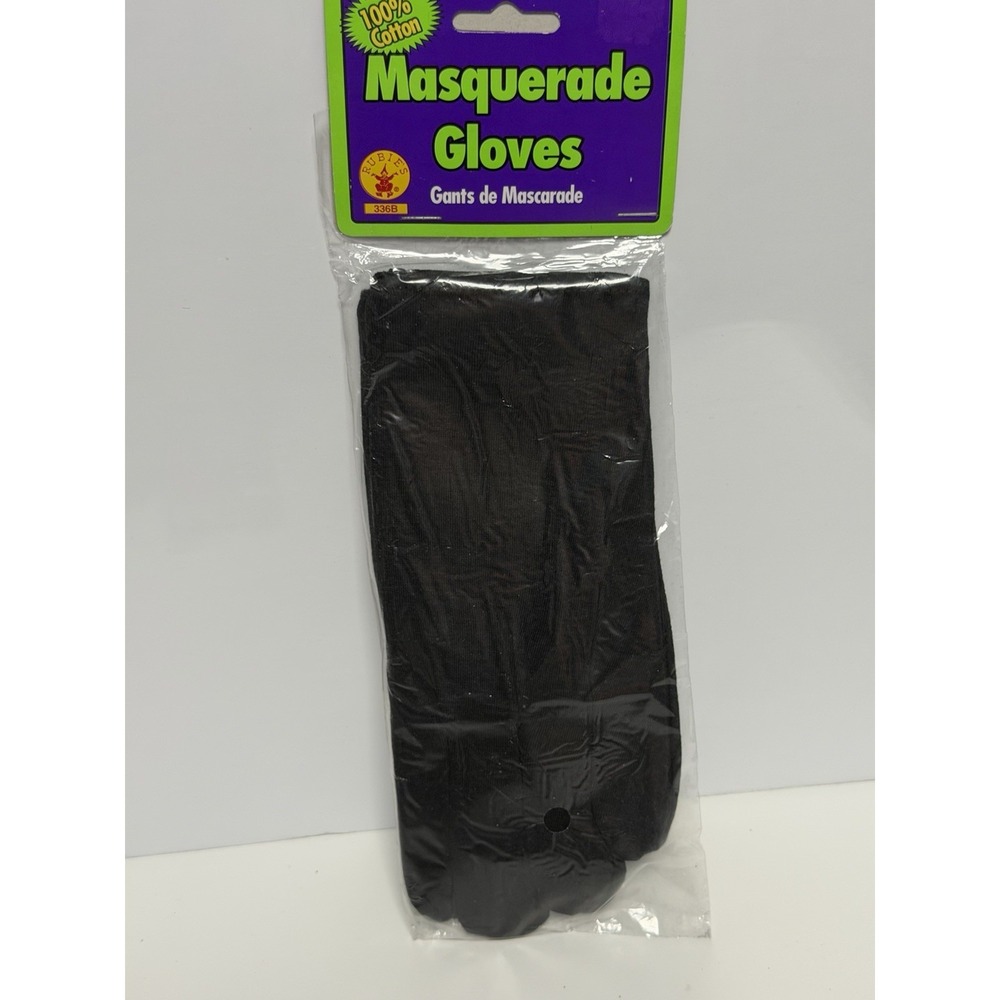 Masquerade Gloves Rubies Halloween Costume NIP Black Short 100% Cotton NEW H-1